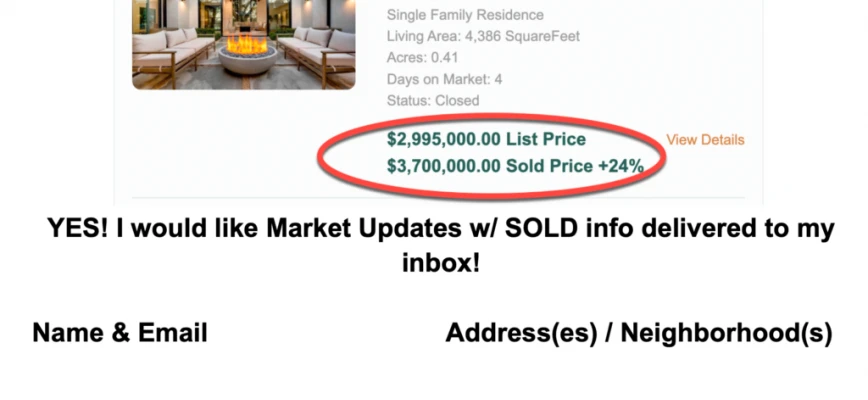 Open House Market Update Sign Up Sheet